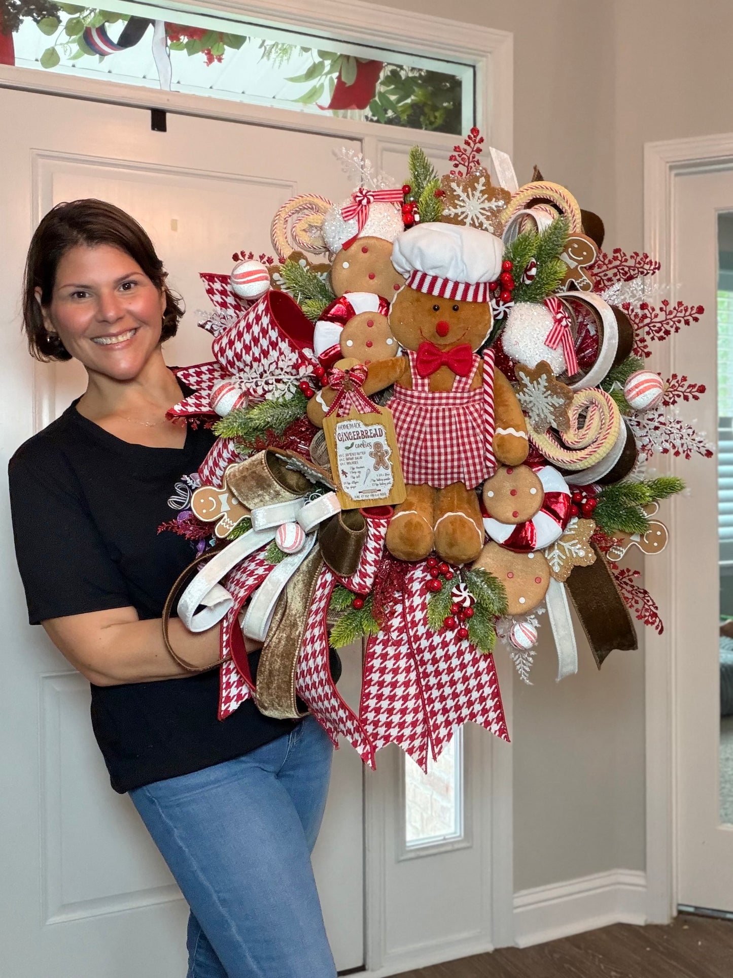 Gingerbread Peppermint Wreath