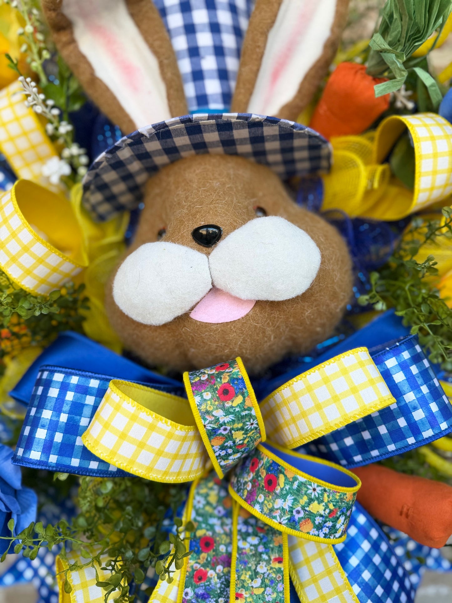 Blue & Yellow Bunny Spring Wreath