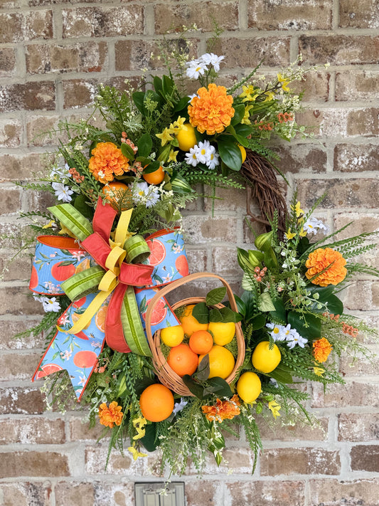 Citrus Basket Grapevine Wreath