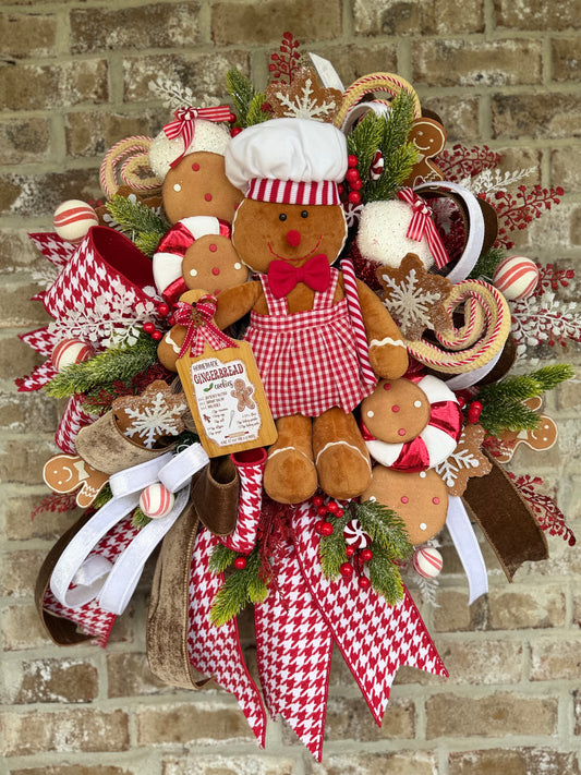 Gingerbread Peppermint Wreath