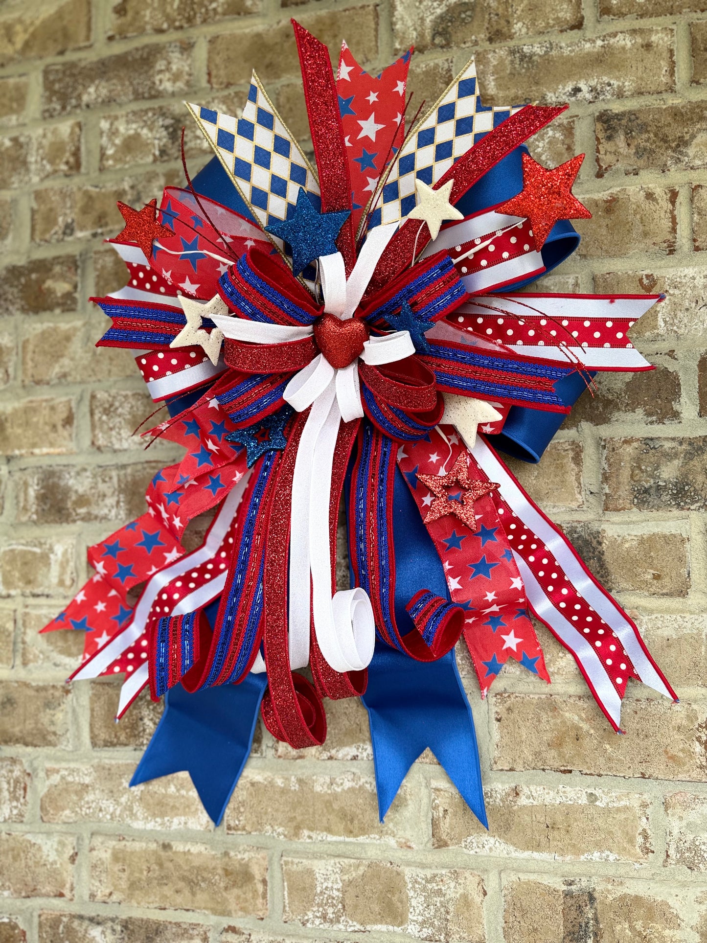 Stars, Stripes & Sparkle Deluxe Door Bow 🇺🇸✨