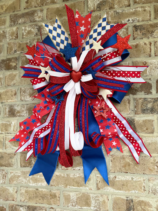 Stars, Stripes & Sparkle Deluxe Door Bow 🇺🇸✨