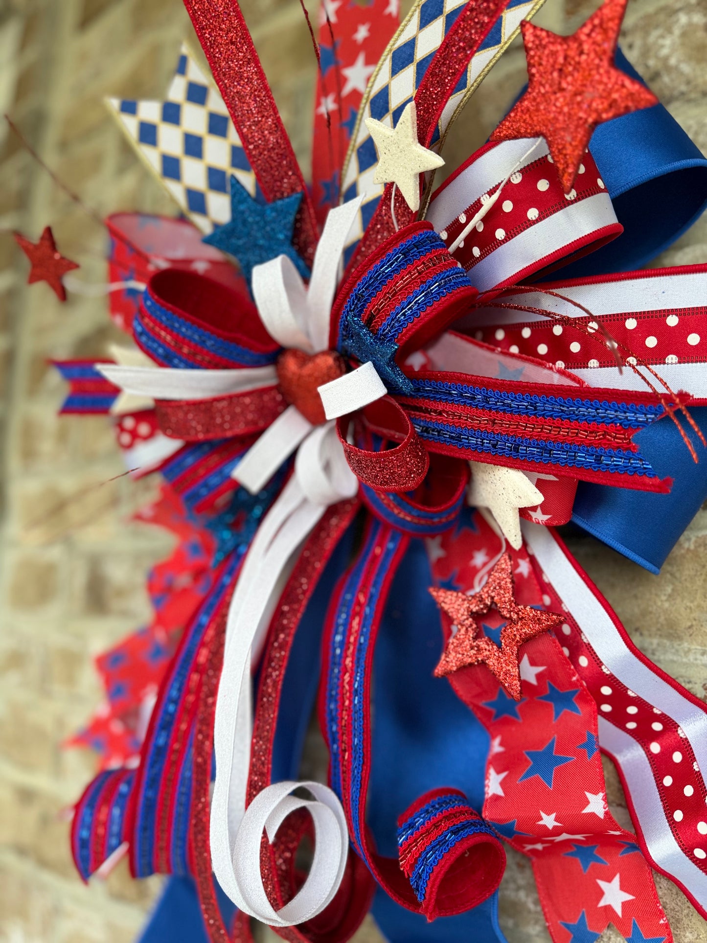 Stars, Stripes & Sparkle Deluxe Door Bow 🇺🇸✨