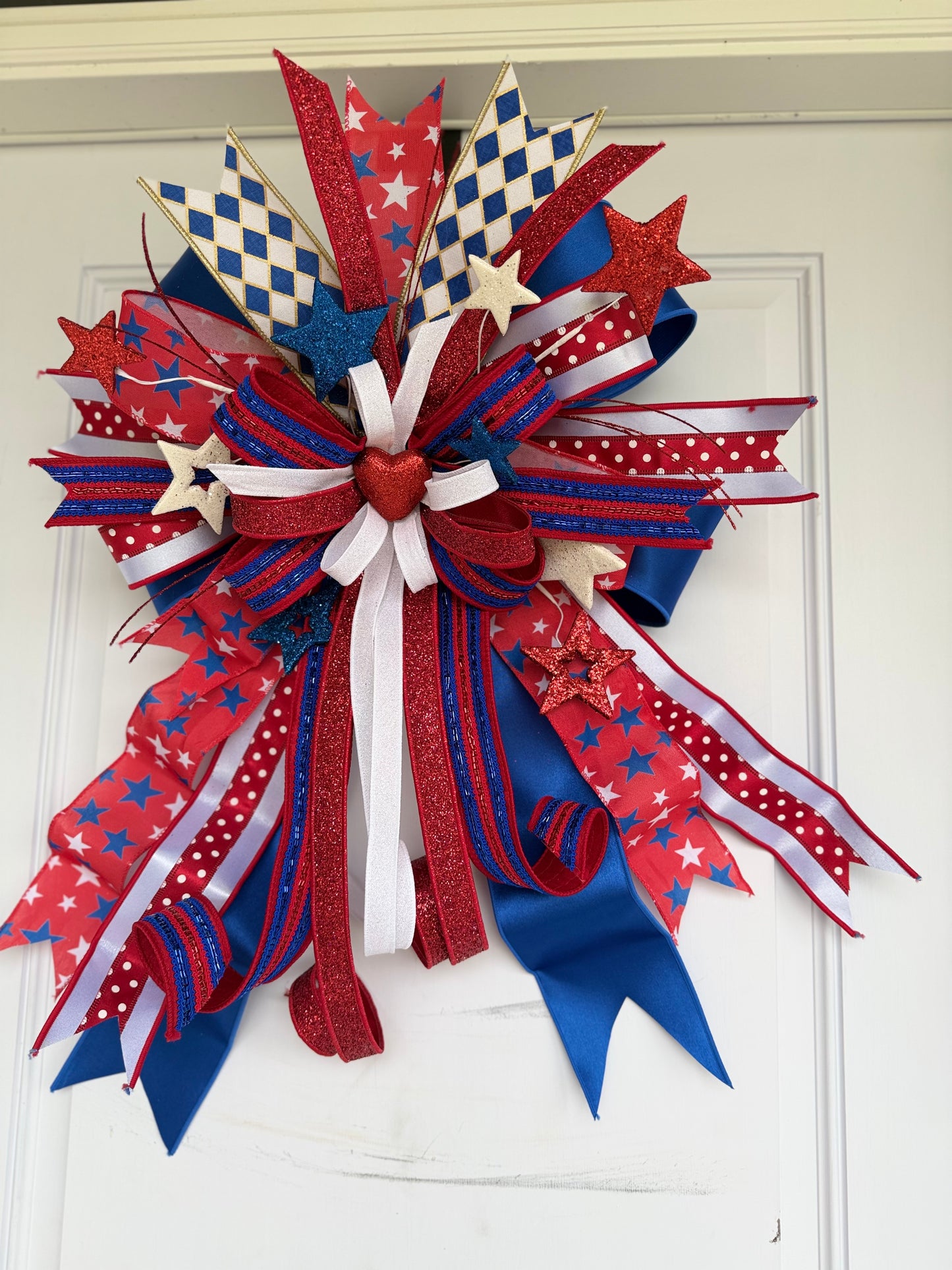 Stars, Stripes & Sparkle Deluxe Door Bow 🇺🇸✨