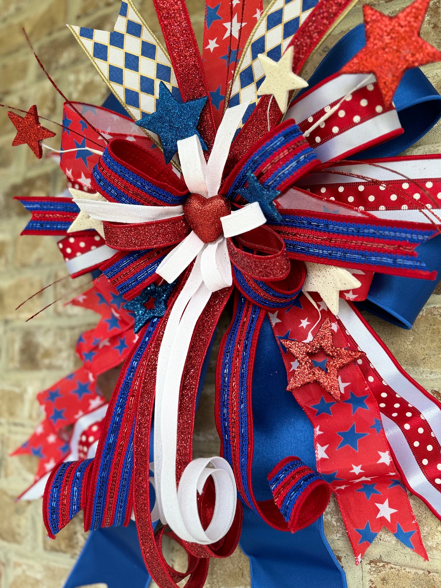 Stars, Stripes & Sparkle Deluxe Door Bow 🇺🇸✨